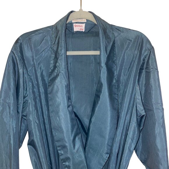 Smitties By Enro Vintage Mens Robe Size Large Blue Belted Pockets Casual - Picture 5 of 10